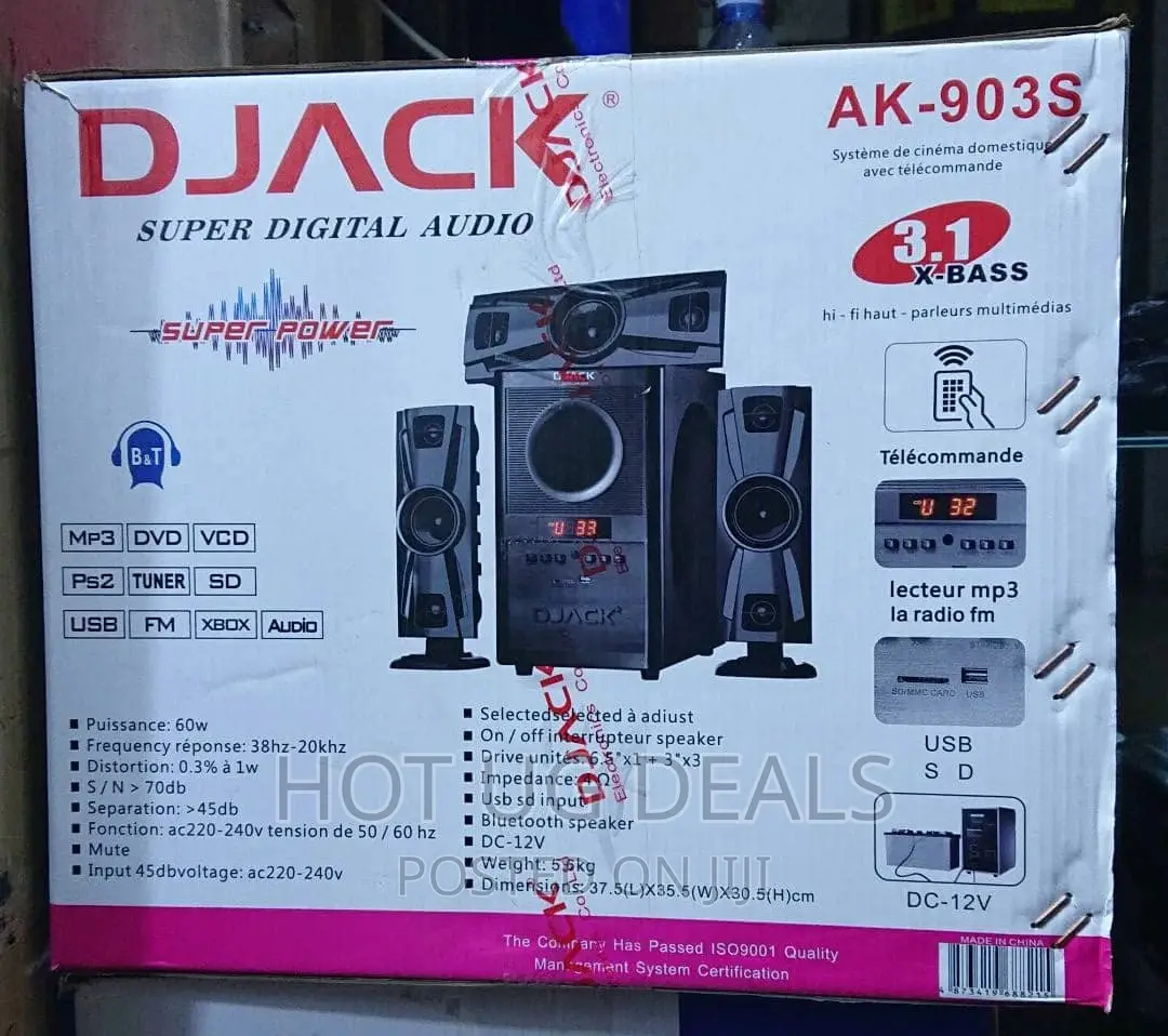 3 in 1 Djack Home Theater System Woofer - Black