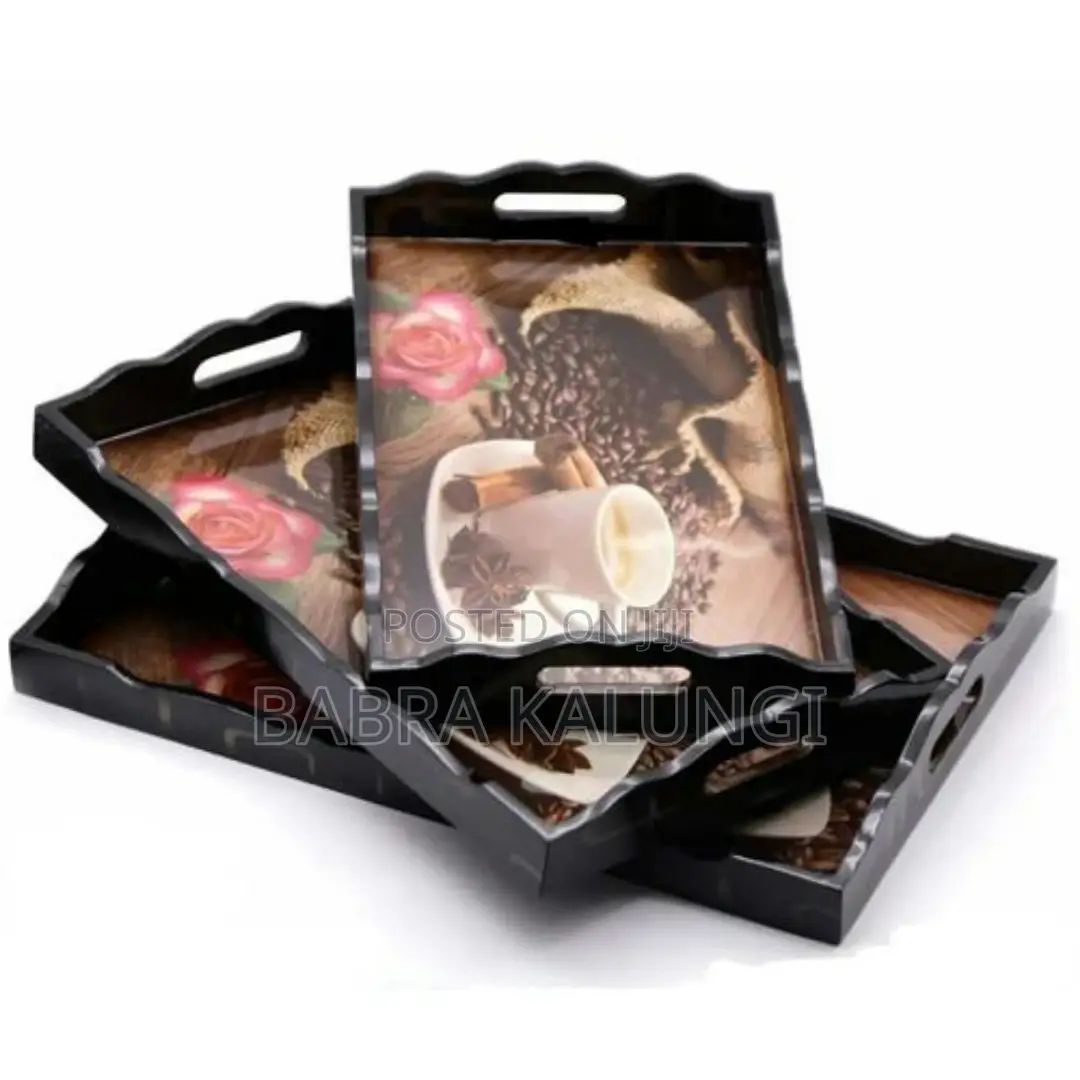 3pcs Wooden Tray Set