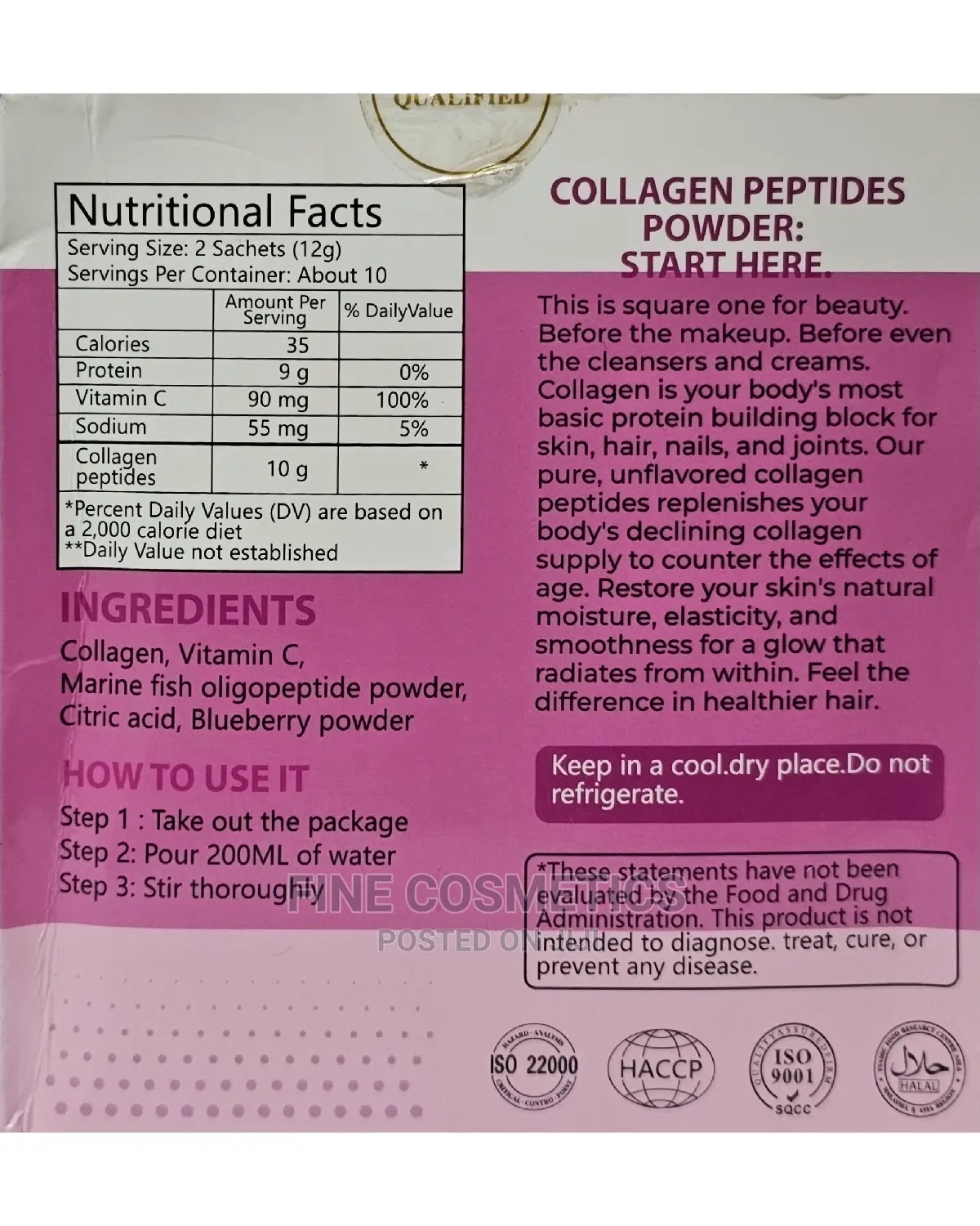Skin Collagen Peptides Powder for YOUTHFUL SKIN, HAIR +NAILS