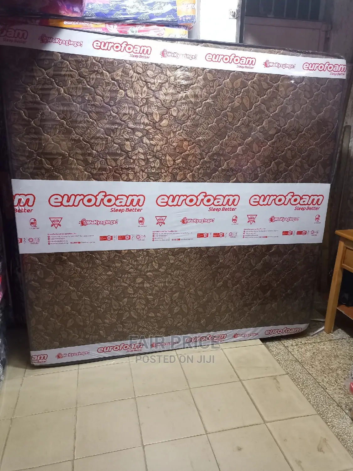 Eurofoam Mattress High Density 5*6 in 12 Inches (Brown 