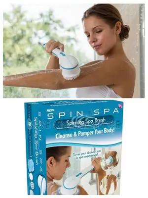 Handheld Massager Spinning Spa Body Brush, White