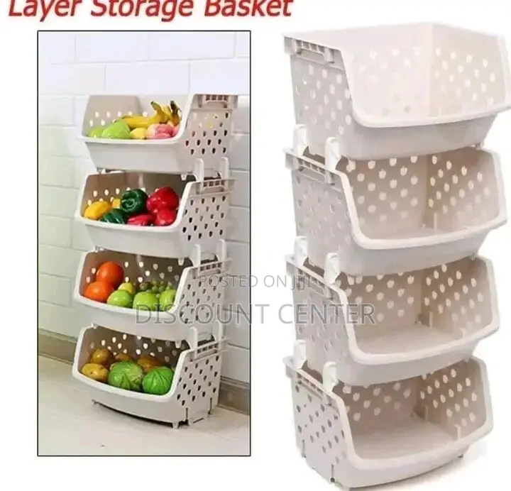 Four Steps Storage Basket Kitchen Rack
