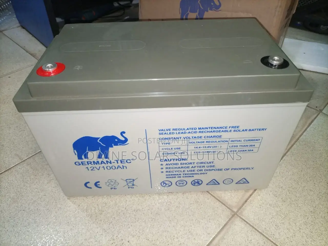 12V 100ah Germantec Solar Battery.