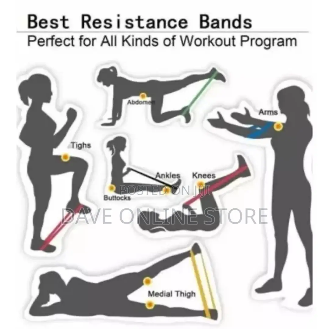 5 Piece Fitness Exercise Resistance Band Belt,