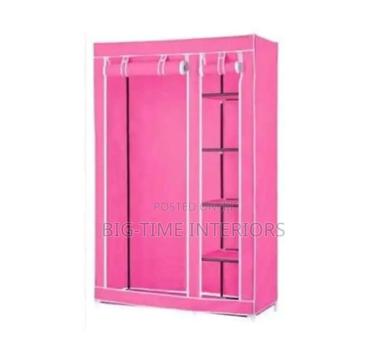 2 Column Wood and Clothe Closet-Pink