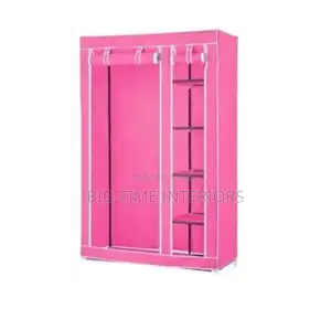 2 Column Wood and Clothe Closet-Pink