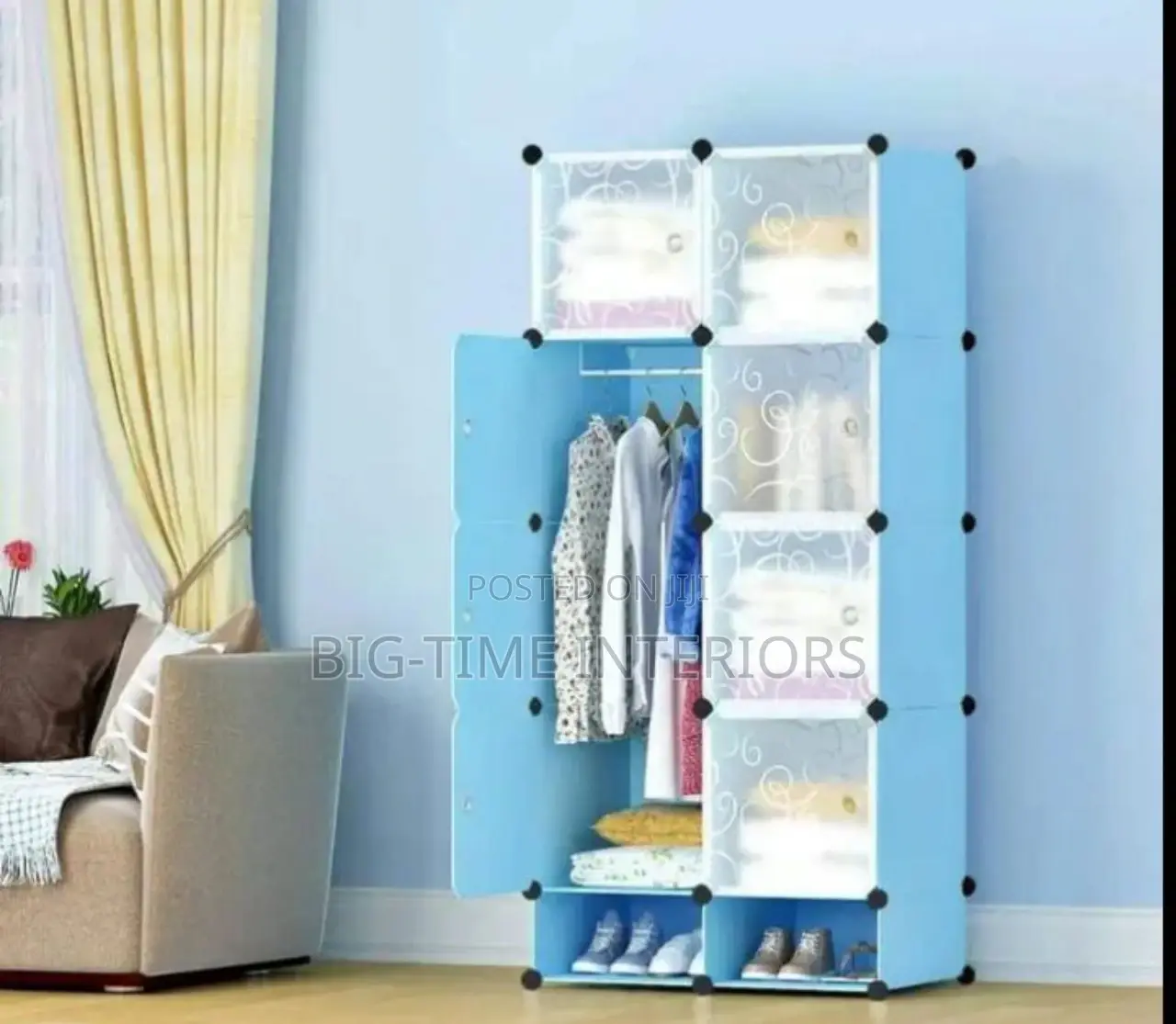 2 Column Portable Plastic Wardrobe