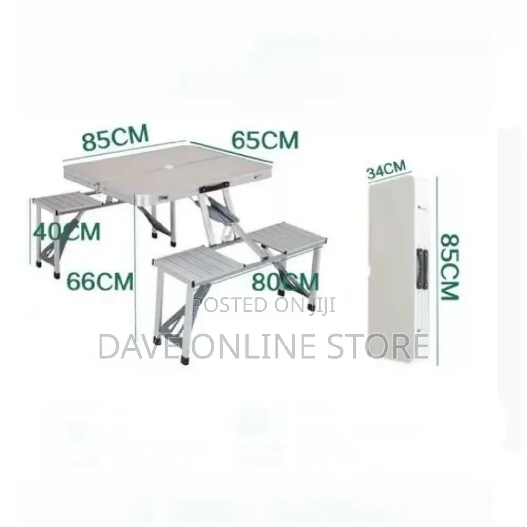 Foldable Outdoor, Aluminum Picnic Camping Table ,Silver