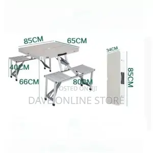 Foldable Outdoor, Aluminum Picnic Camping Table ,Silver