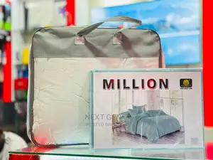 Million Duvet and Bedsheet - White and Sky Blue