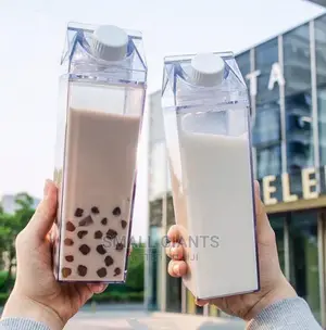 Transparent Milk Carton Water Bottle, BPA Free