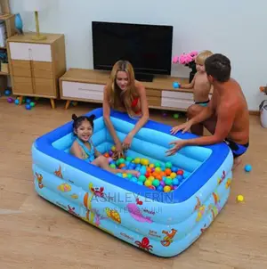 Photo - 130cm Kids Inflatable Swimming Pool