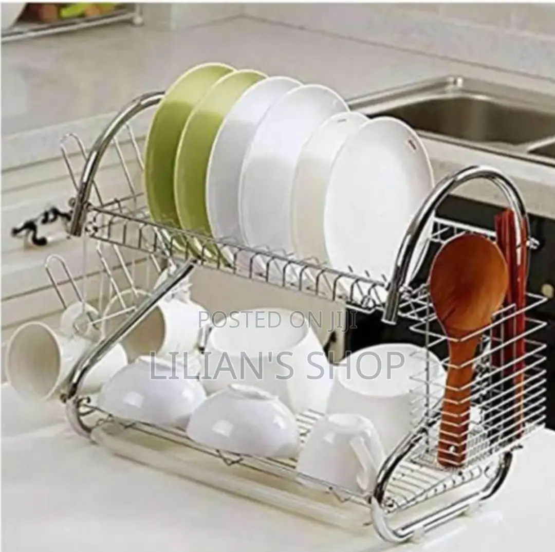 2 Layer S-Shaped Dish Drainer Rack