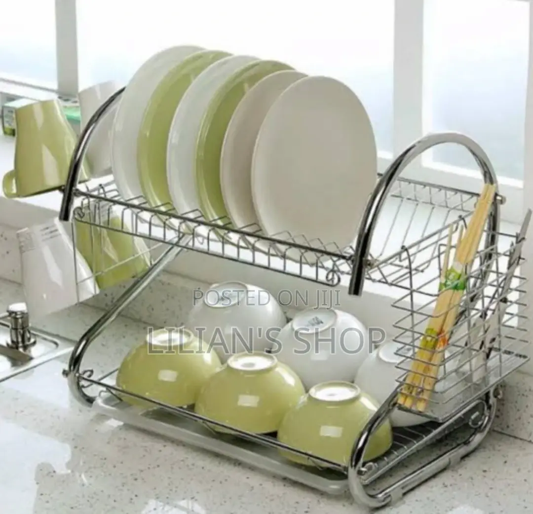 2 Layer S-Shaped Dish Drainer Rack