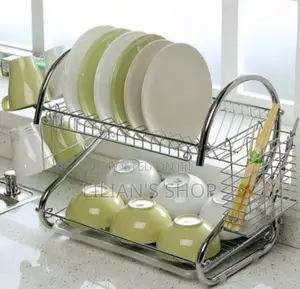 2 Layer S-Shaped Dish Drainer Rack