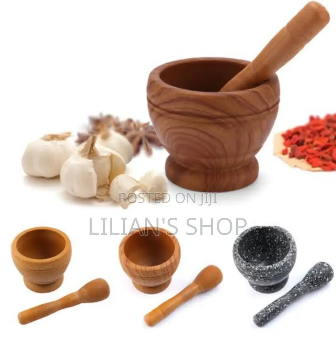 Manual Wooden Grinding Set Motar and Pestle