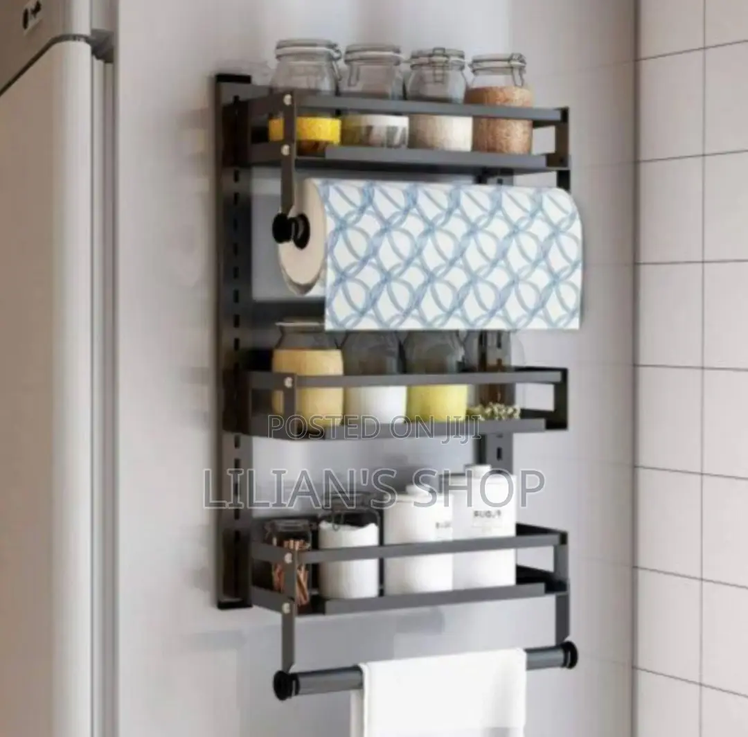 Magnetic Fridge Side Shelf Storage Organizer Rack