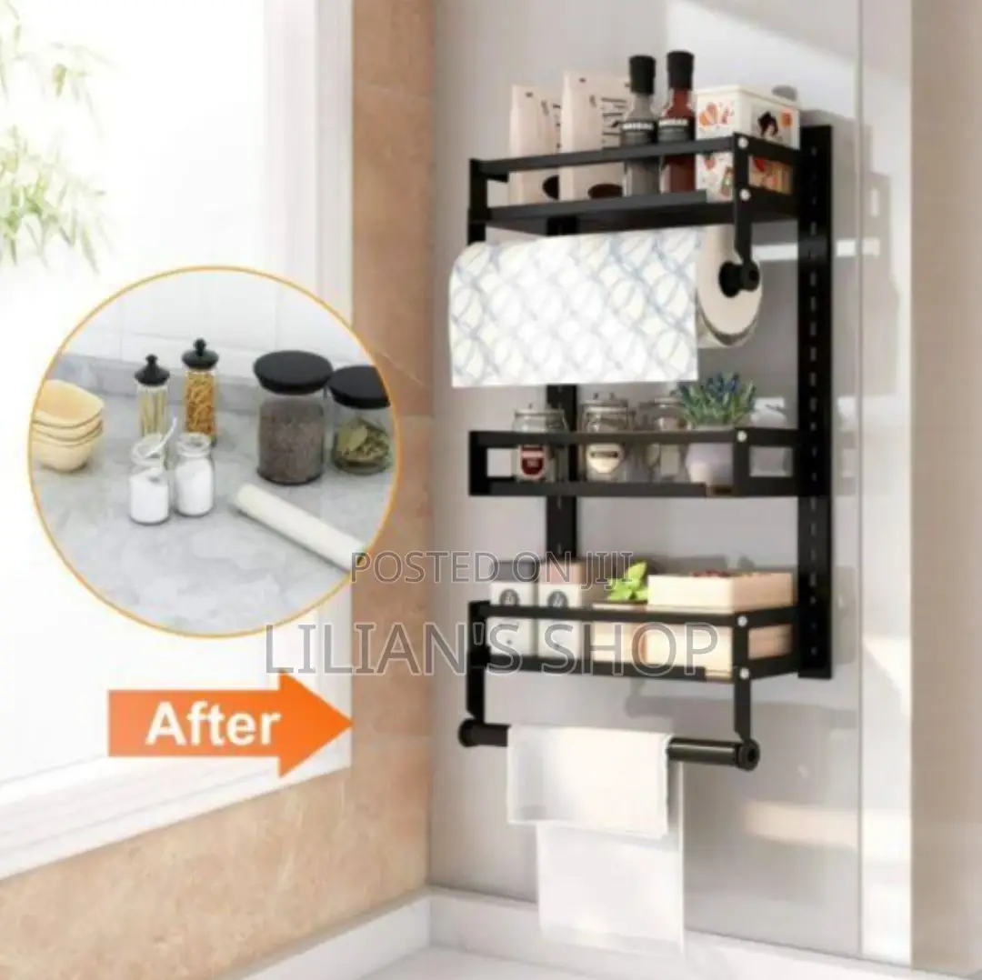 Magnetic Fridge Side Shelf Storage Organizer Rack