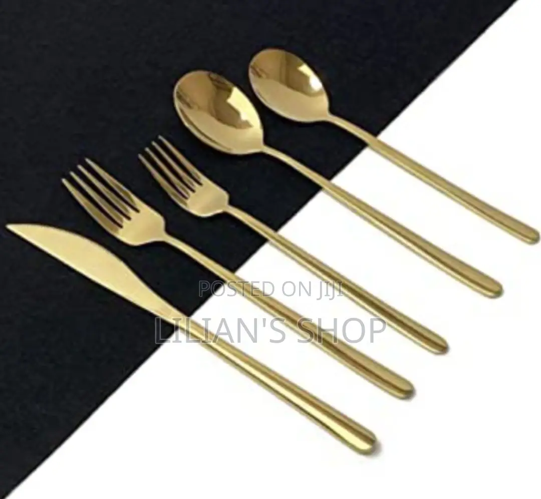 Cutlery Set 24pcs Gold Stainless Steel Folks and Spoons