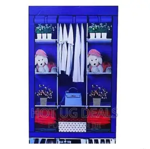 Photo - 3 Column Portable Wardrobe- Blue, Not Assumed