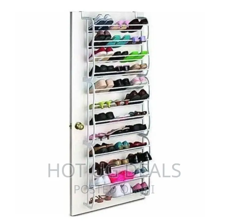 Portable Wall Door Mount Shoe Rack 36 Pairs - White