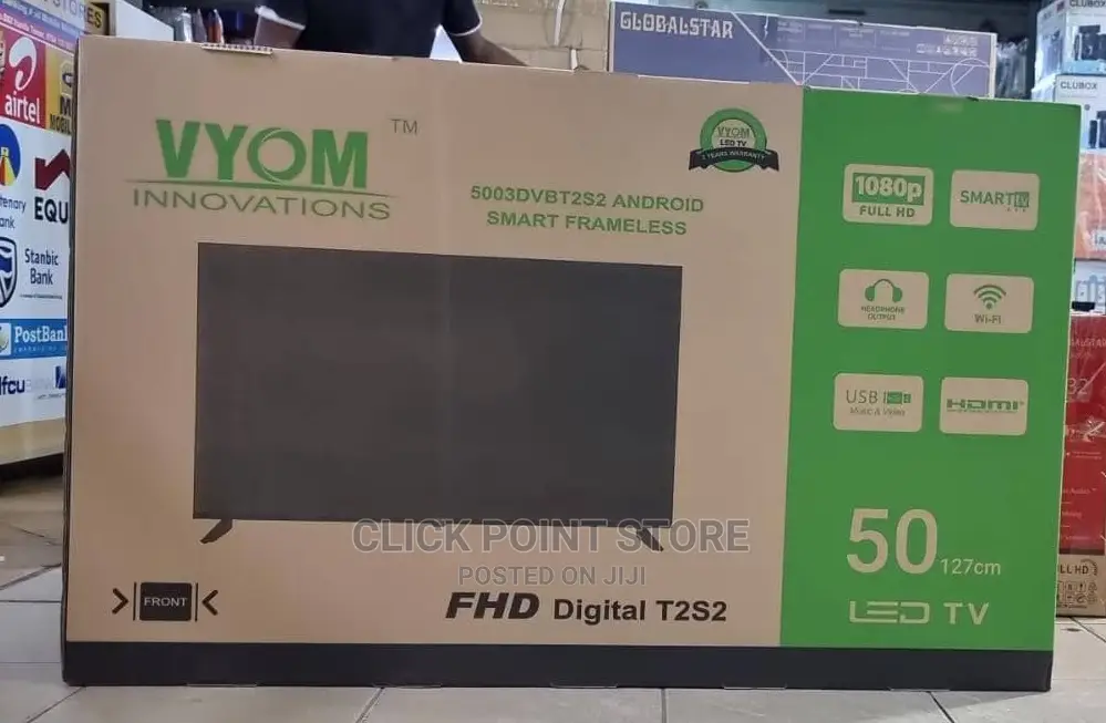 50 Inch Tv/ Vyom 50 Inch Smart Tv/ 50 Inch Frameless Smart