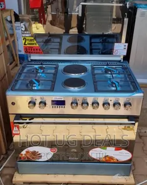 4gas + 2 Electric Blueflame Cooker 90cm X 60cm - Silver