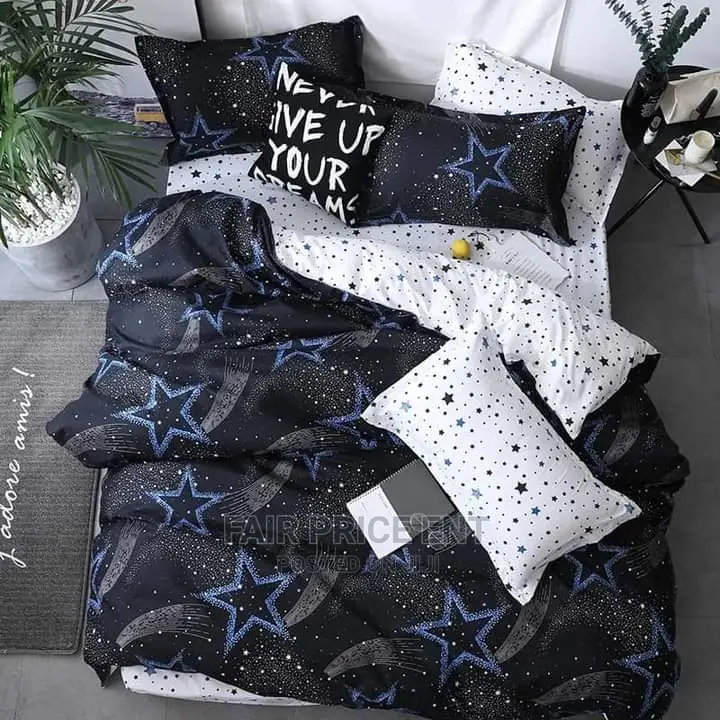 4pcs Cotton Duvet Cover Set 6*6 ( Blue)
