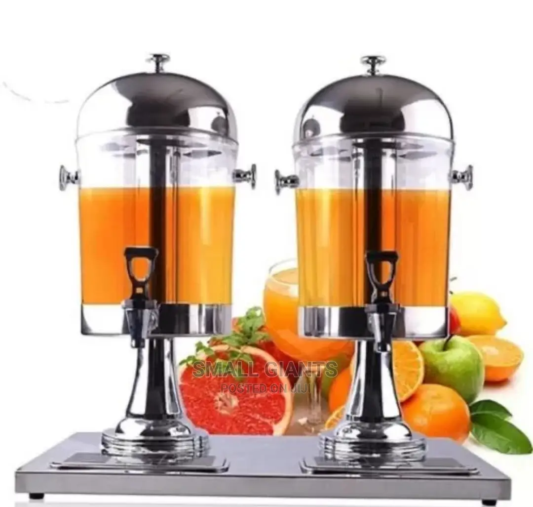 16 Litre, Double Tank Water Jug, Juice Dispenser Can- Silver