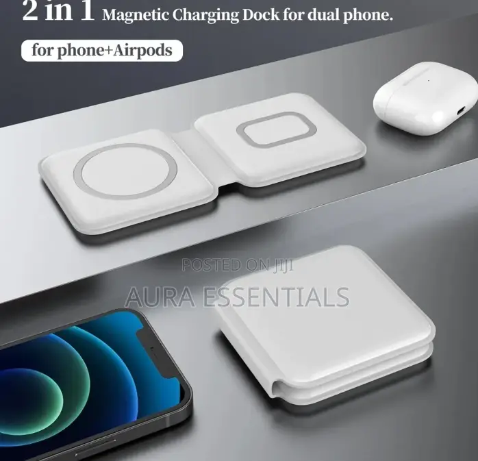 2in1 15w Magnetic Duo Wireless Charger for iPhone and Airpod