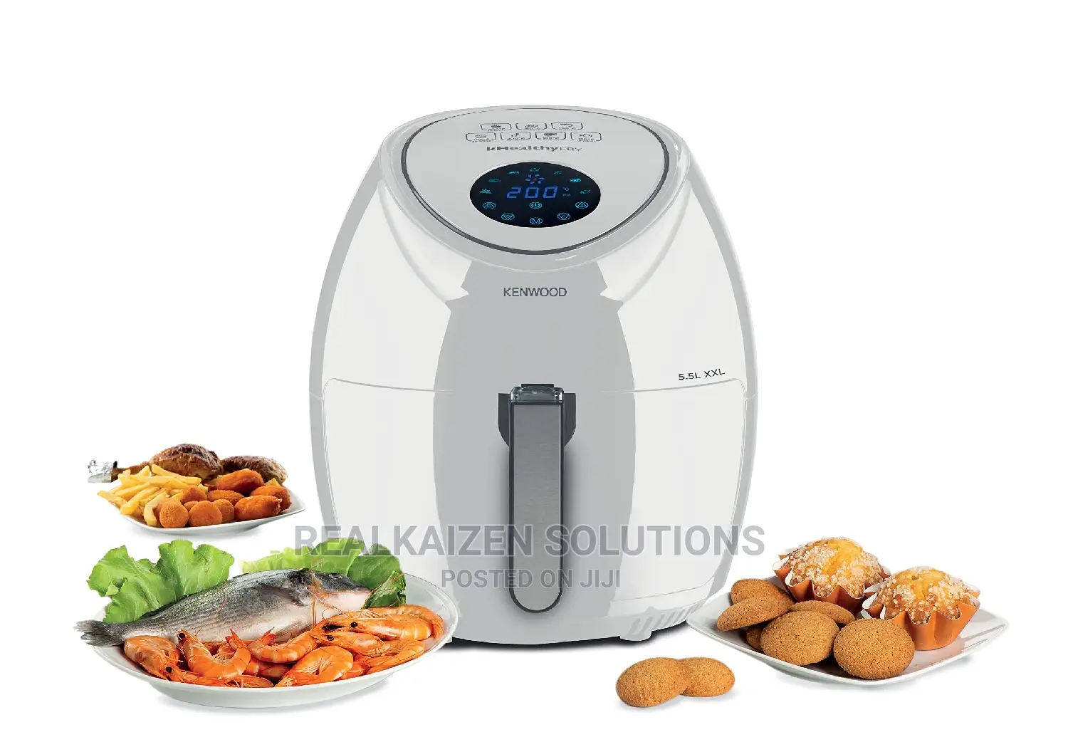 Kenwood 5.5L Xxl LCD Digital Rapid Hot Air 1800W