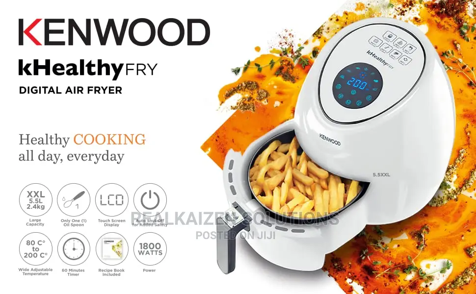 Kenwood 5.5L Xxl LCD Digital Rapid Hot Air 1800W