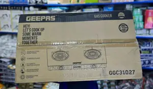 Double Glass Top Gas Stove Cooker Geepas - Maroon