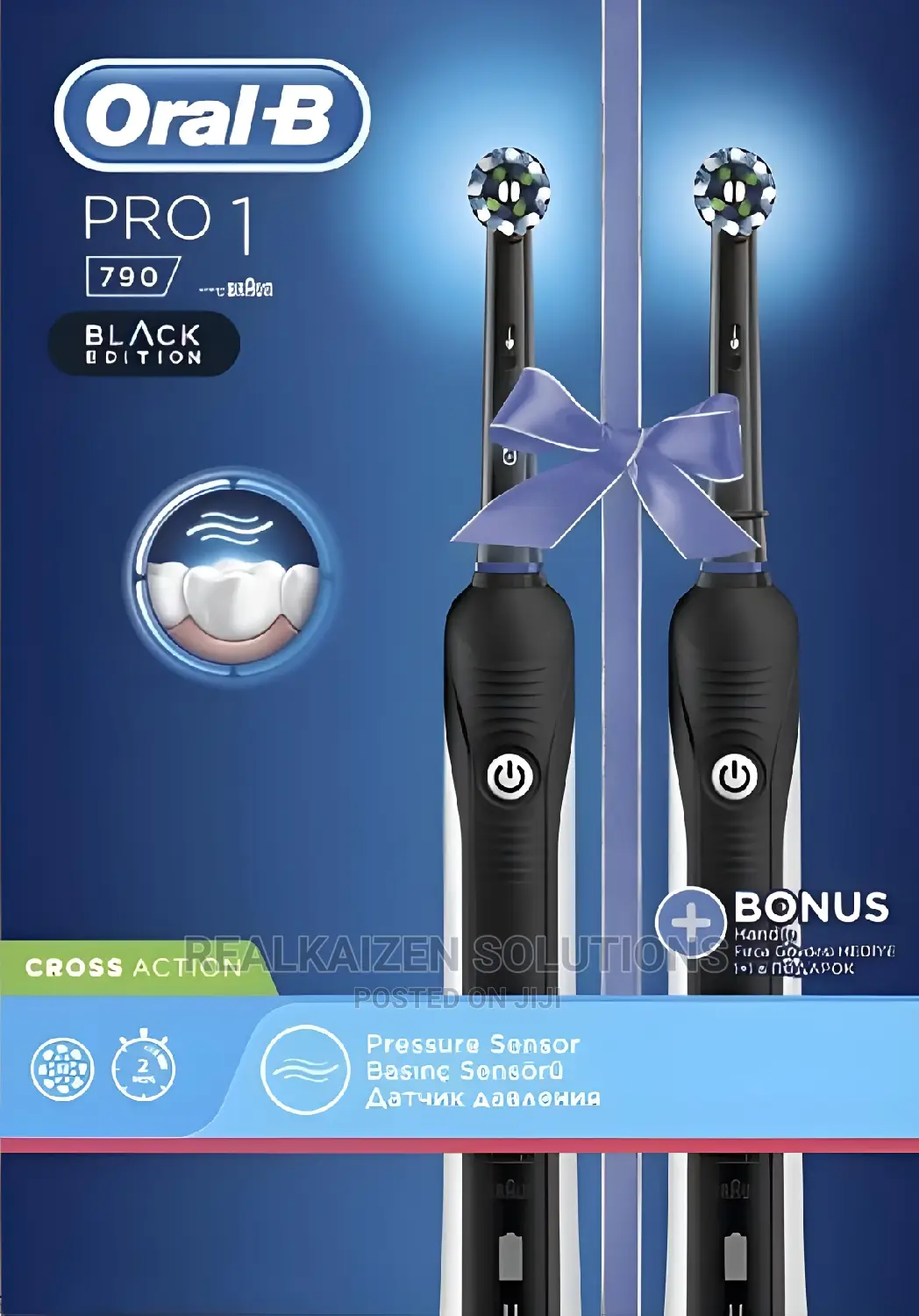 ORAL-B by Braun Pro 1 Cross Action Black Electric Toothbrush