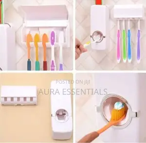 Toothpaste Dispenser Toothbrush Holder