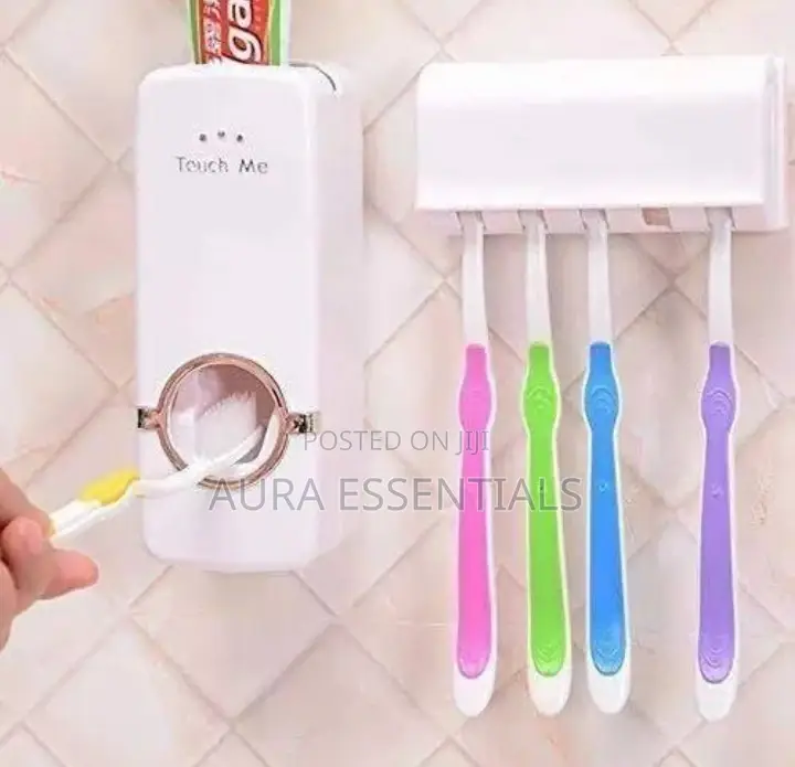 Toothpaste Dispenser Toothbrush Holder