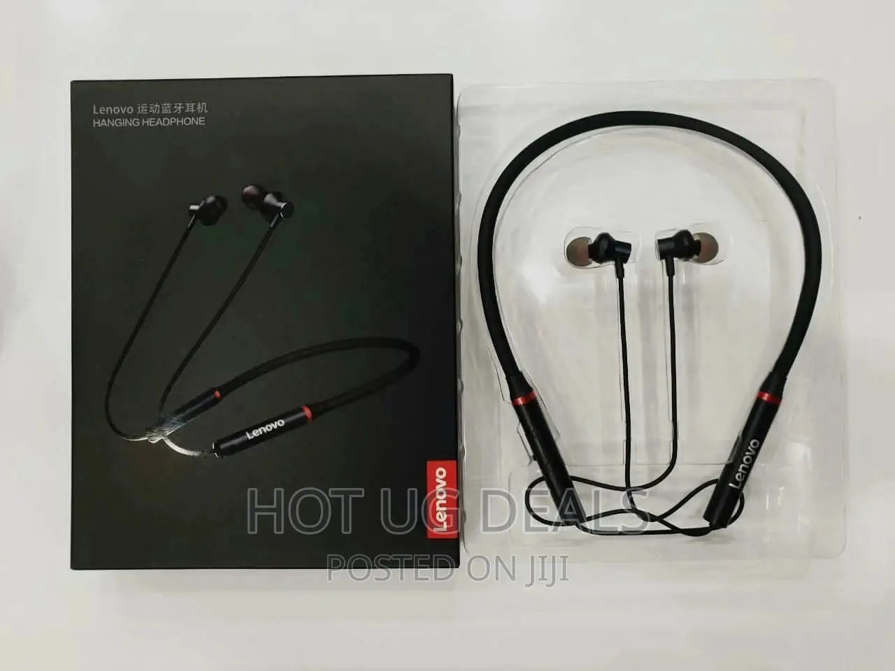 Lenovo Neckband Earbuds Wireless Bluetooth Earphones-Black