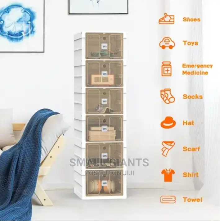 6-Tier Stackable Clear Plastic Shoe Storage Rack
