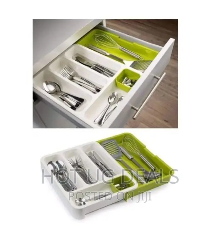 Durable Drawer / Table Expandable Cutlery Tray - Green