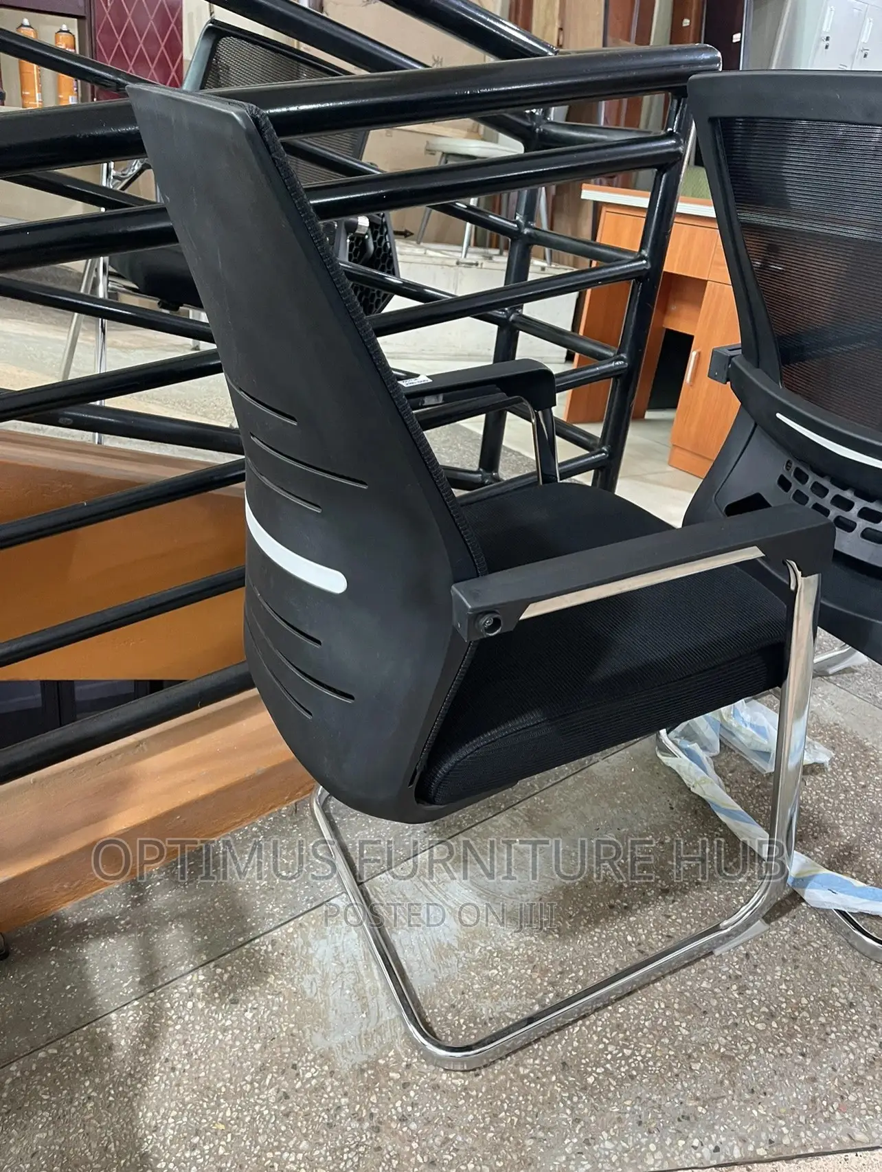 Visitor Chair (White Stripe)