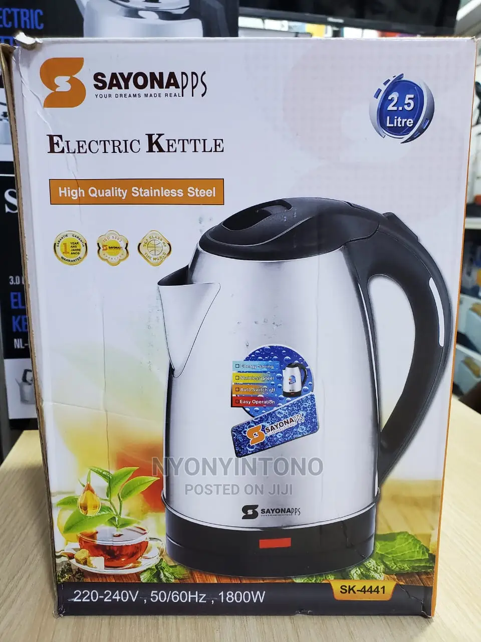Sayona Electric Kettle 2.5L Automatic Switch