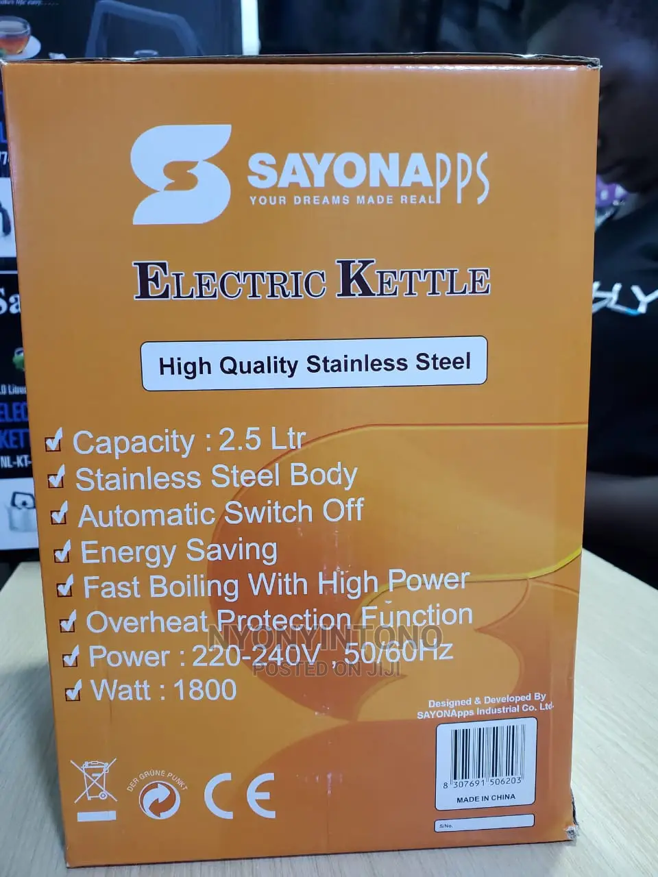 Sayona Electric Kettle 2.5L Automatic Switch