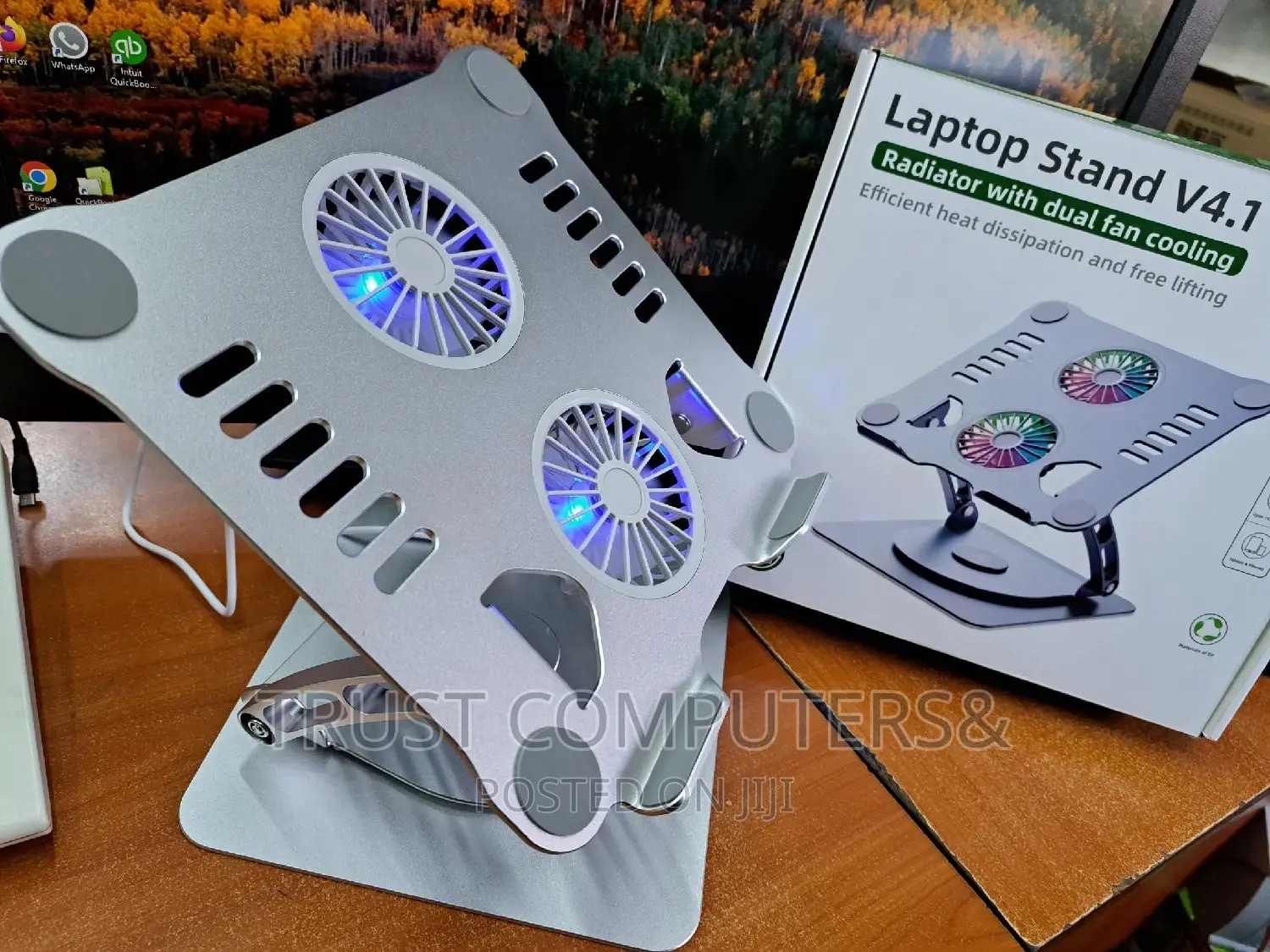 Rotatable Laptop Stand With Cooling Funs and Light