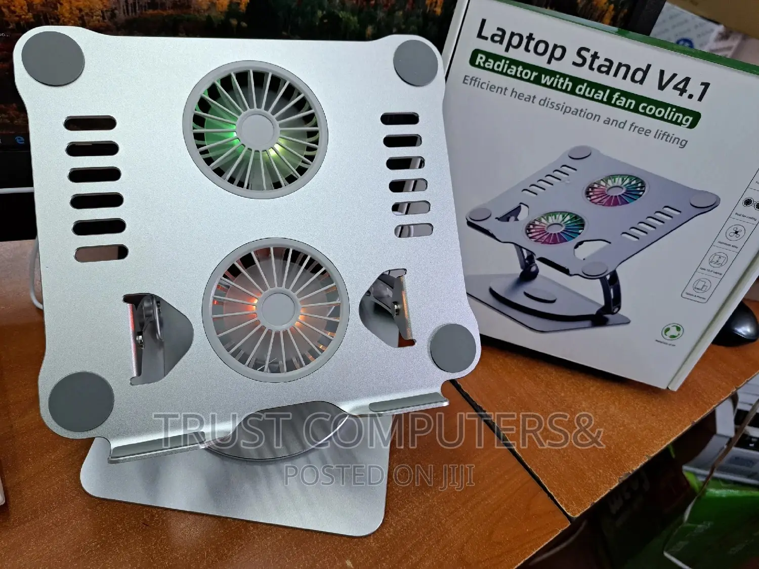 Rotatable Laptop Stand With Cooling Funs and Light