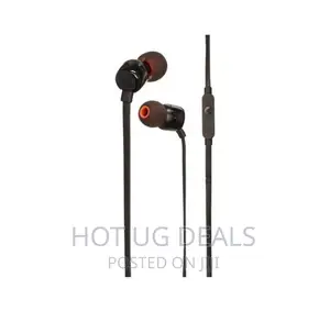 JBL T110, Wired In-Ear Headphones With Pure Bass Sound–Black