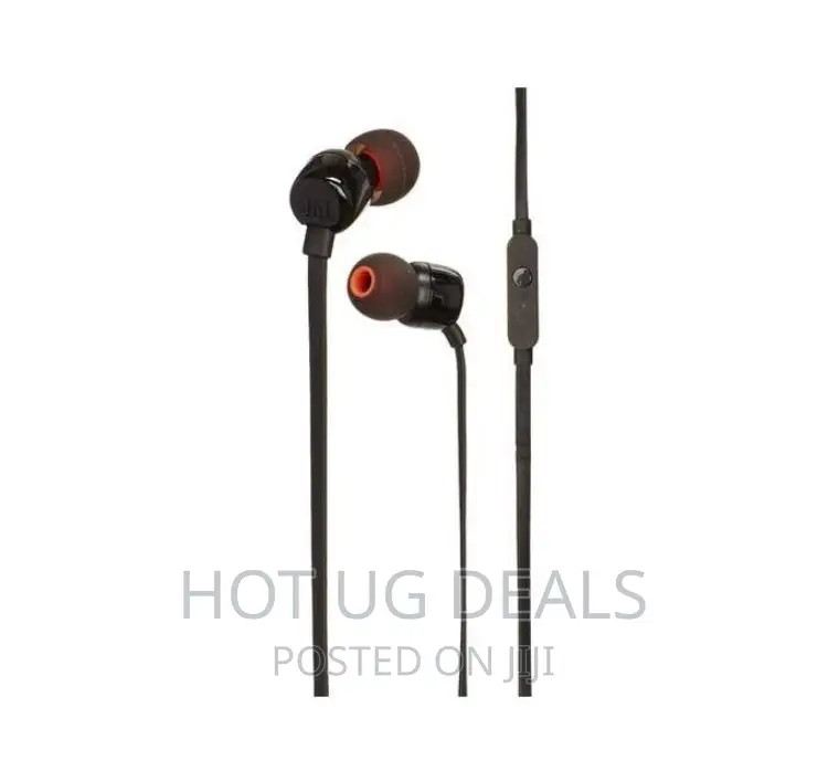 JBL T110, Wired In-Ear Headphones With Pure Bass Sound–Black