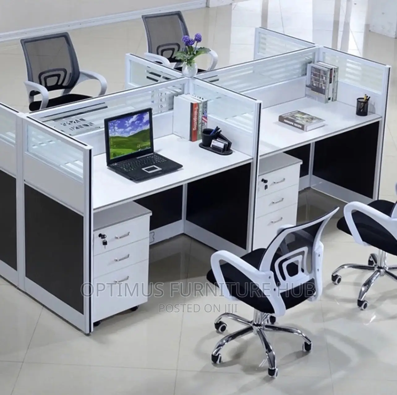 Workstation (White, Without Chairs)