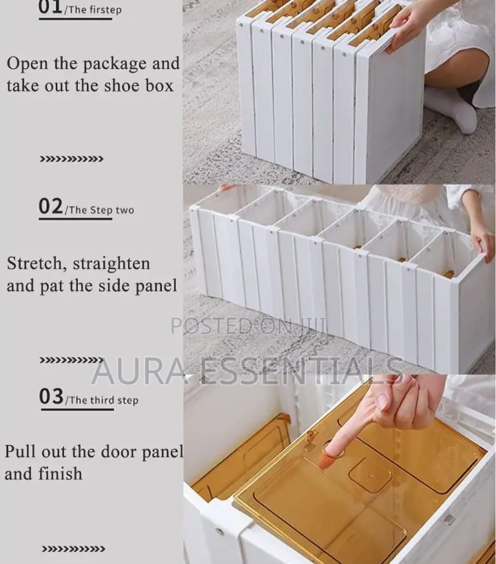 6 Tier Stackable Clear Plastic Shoe Storage Rack