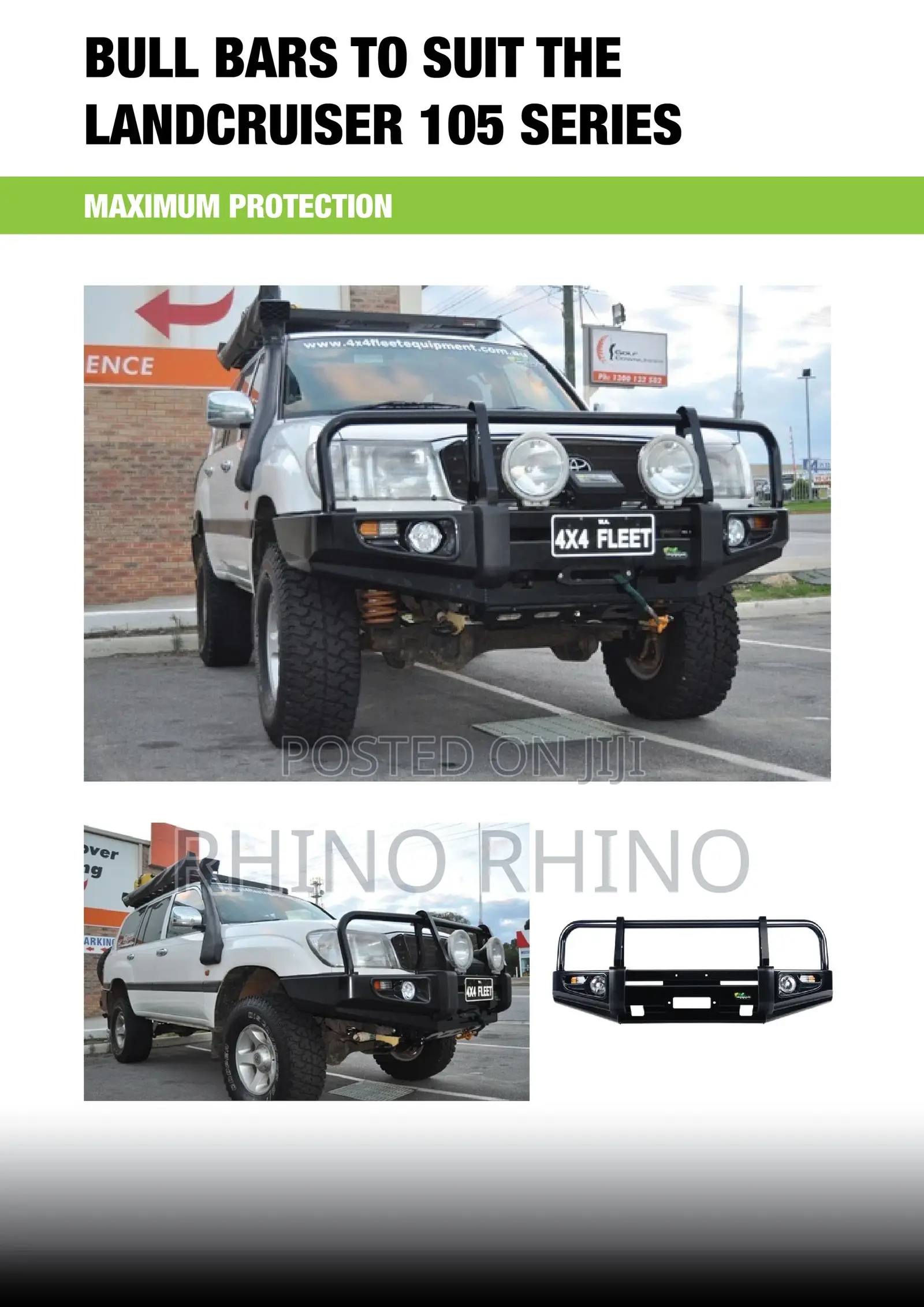 Deluxe Commercial Bull Bar - Black (Landcruiser 105 Series)