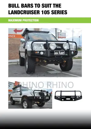 Deluxe Commercial Bull Bar - Black (Landcruiser 105 Series)